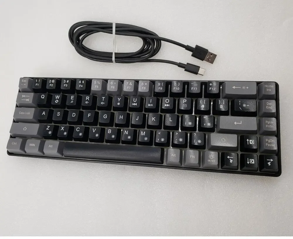 K68 68-Key Wired Gaming Keyboard Mechanical Feel Membrane Compact